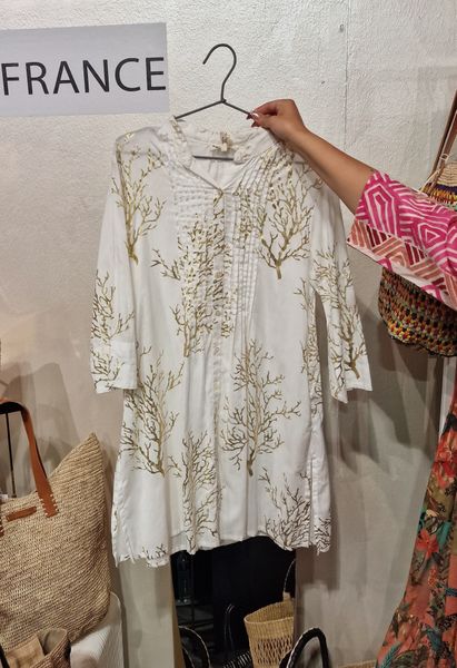  JADE SHIRT DRESS- 05SW174 B  –hvit/gull- kun s 