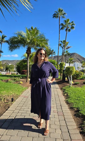 CAMILLE SHIRT DRESS - navy blue 