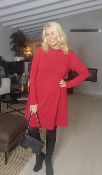 By Basics - DRESS A - LINE (7032 ) - chili red- KUN XL