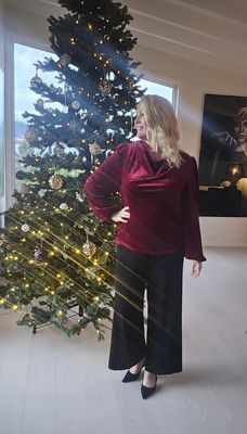 Hovedbilde Velvet Drape Blouse - Bordeaux 