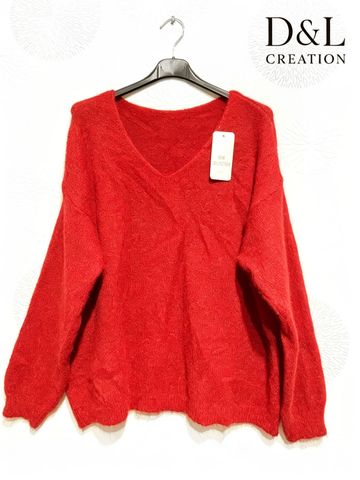 Hovedbilde TALIA V-NECK KNIT (NY9185) - Red