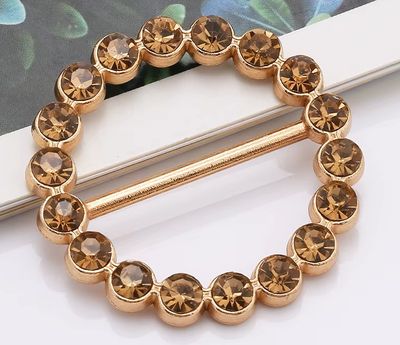 Hovedbilde SKJERFRING MED RHINESTONES - kobber /gull