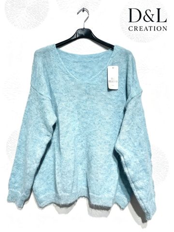 Hovedbilde TALIA V-NECK KNIT (NY9185) - Sky Blue
