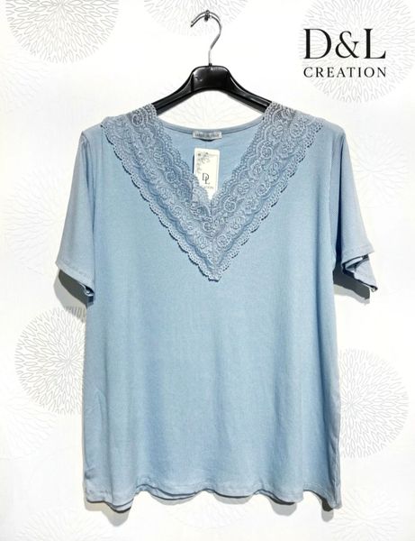 Lorienne Top ( bsq6285 ) - sky blue