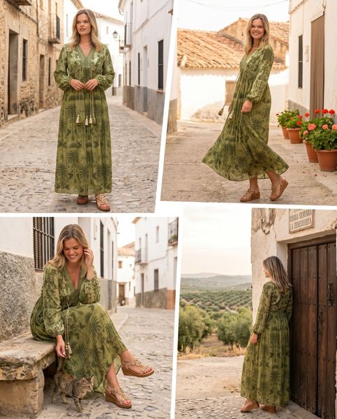 GABRIELLA DRESS –  dusty olive - levering ca. 5 juni