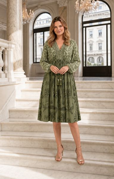GABRIELLA SHORT DRESS - dusty olive - ca.10 sept levering
