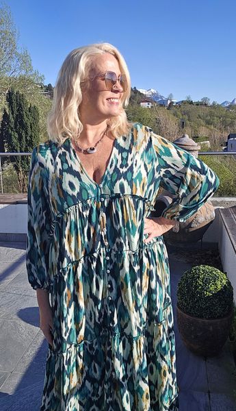 Alexandra Flow Dress - Nomad Green