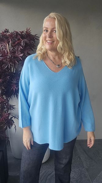 TESSA V-NECK KNIT ( ny8213 ) - sky blue