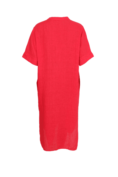 MELINA long linen dress BC - red - kun s/m