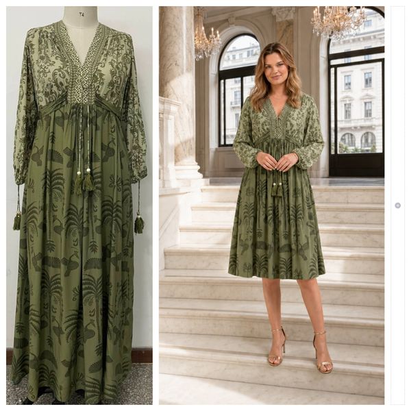 GABRIELLA SHORT DRESS - dusty olive - ca.10 sept levering