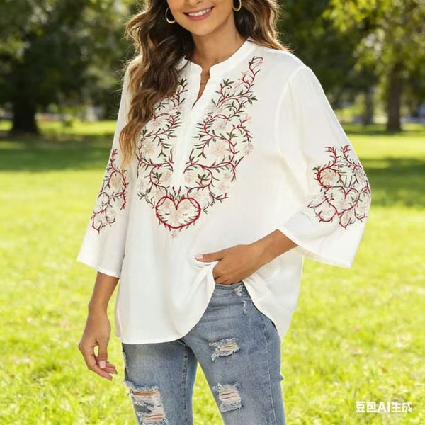 SORIN BLOUSE – WHITE & RED