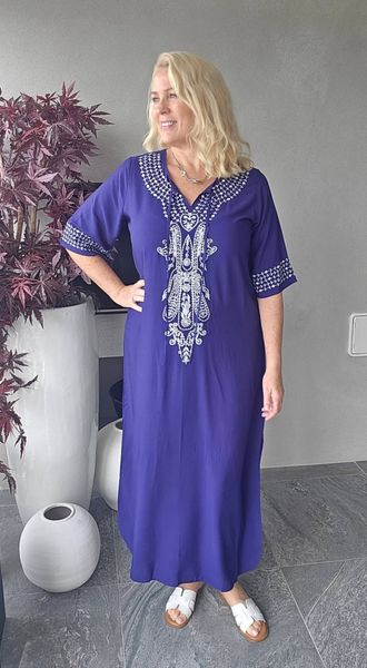 PIENZA KAFTAN - navy blue w /white