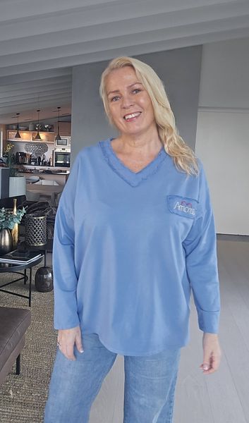 AMORE LOUNGE TOP - jeansblue -