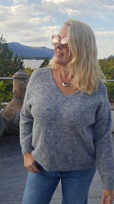Hovedbilde TALIA V-NECK KNIT (NY9185) - Grey