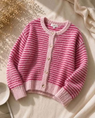 Hovedbilde Elodie Striped Cardigan (1195-2099) - Pink - ca. ...