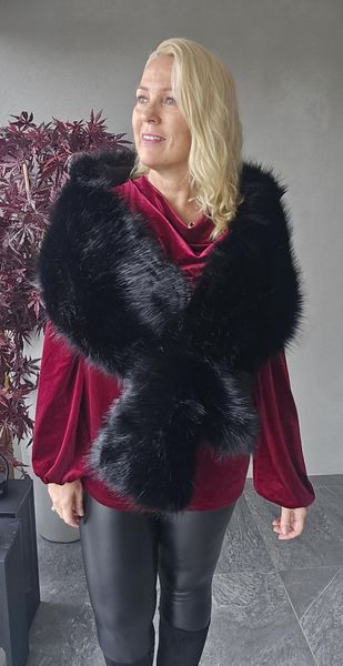 SECRET FUR STOLA – 180 cm - black