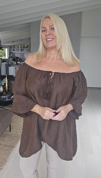 MATERA BLOUSE ( ezm25302 )  – CHOCOLAT