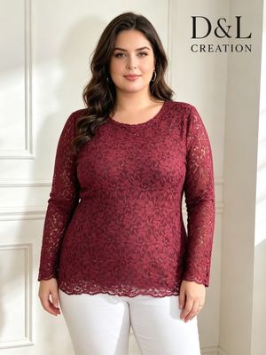 Hovedbilde YLVA LACE TOP ( dl007 ) - burgundy