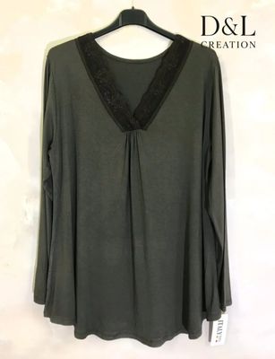 Hovedbilde MILA LACE TOP V-NECK- chocolate