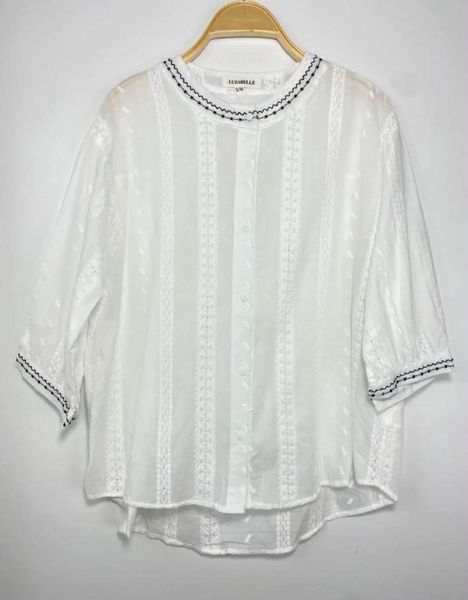 MYKONOS BLOUSE (9792-3296 ) - White - ca.20 august levering