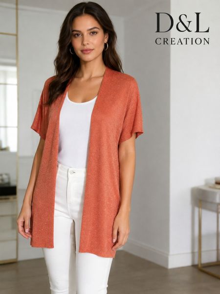 SOLENA LUREX CARDIGAN ( dp13034 ) - orange