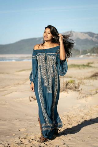 Hovedbilde TARIFA SOUL- Kaftan Pacific - petrol-  1 stk