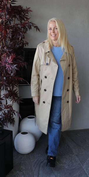 LANG TRENCHCOAT ( 1184 ) - Normann - beige - kun 34,