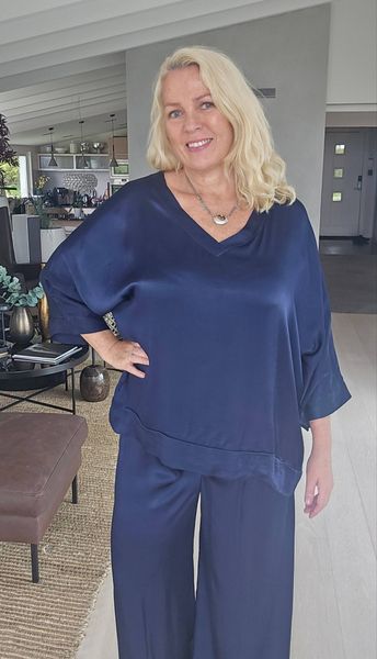 VITTORIA BLOUSE  ( mc26075 ) - navy blue