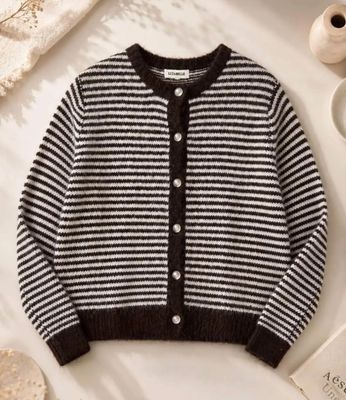 Hovedbilde Elodie Striped Cardigan (1195-2099) - Brown - ca. ...