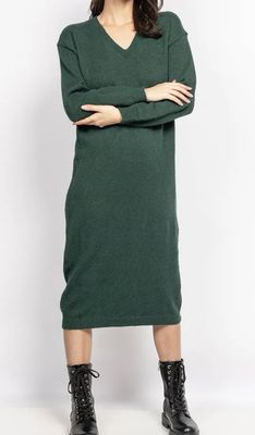 Hovedbilde AMY V-NECK KNIT DRESS  - Dark Green - (2348-2018) ...
