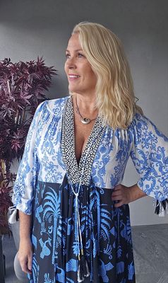 Hovedbilde GABRIELLA DRESS –  blue/black - levering ...
