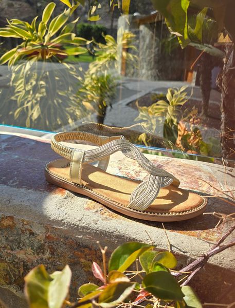 EXE SANDALS ( ZF1982-F6 ) - EMBROIDERY GOLD m/stropp - kun 36, 37