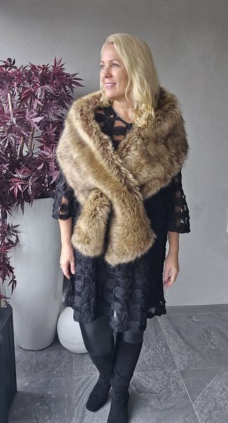 SECRET FUR STOLA – 180 cm - brown