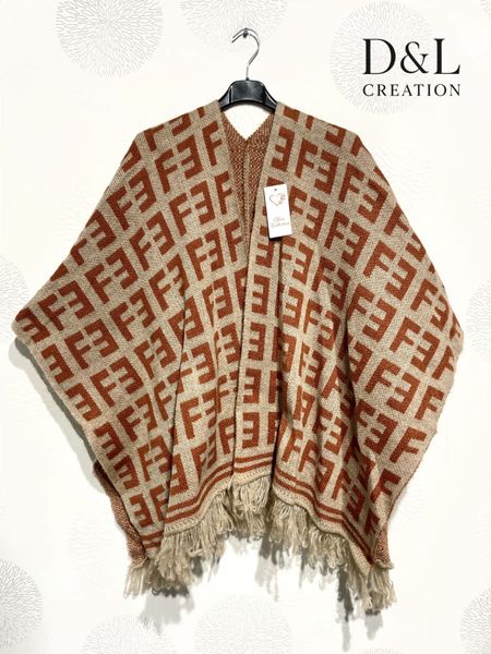 ROXANA PONCHO SCARF ( dl1902 ) - korall