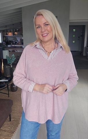 Hovedbilde TESSA V-NECK KNIT ( ny8213 ) - nude / light pink