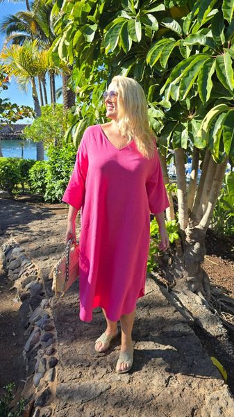 Sanna V-neck Dress –  pink 