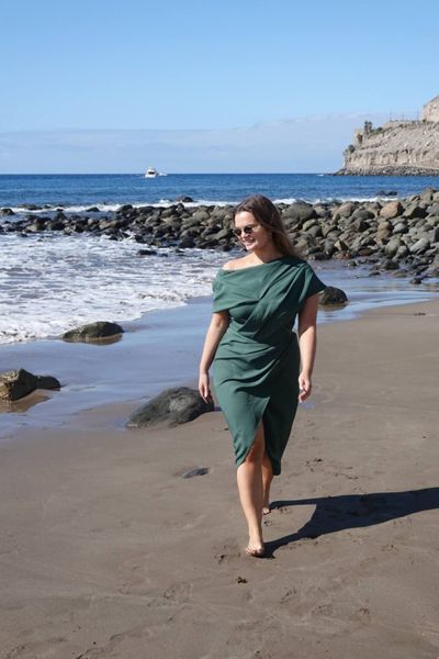 Athene Dress - smaragdgr&oslash;nn