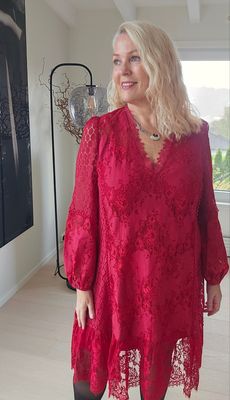 Hovedbilde  Thalia V-Neck Lace Dress ( short )  - red - ...