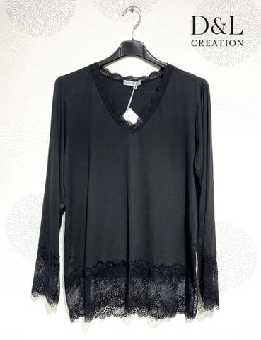 Hovedbilde ELENA LACE TOP ( lace arms ) - black