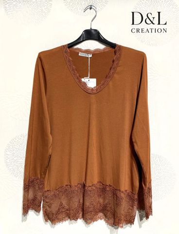 Hovedbilde ELENA LACE TOP ( lace arms ) - brick