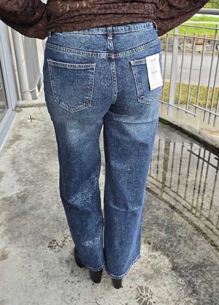 ZOE GLITTER JEANS ( st1148-1) – Dark Blue