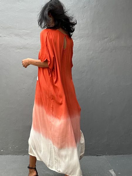 SALERNO KAFTAN – CORAL & SAND