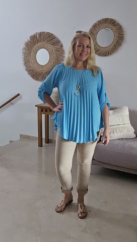 Hovedbilde Rosalie Pleat Blouse ( sh25662) - turquoise