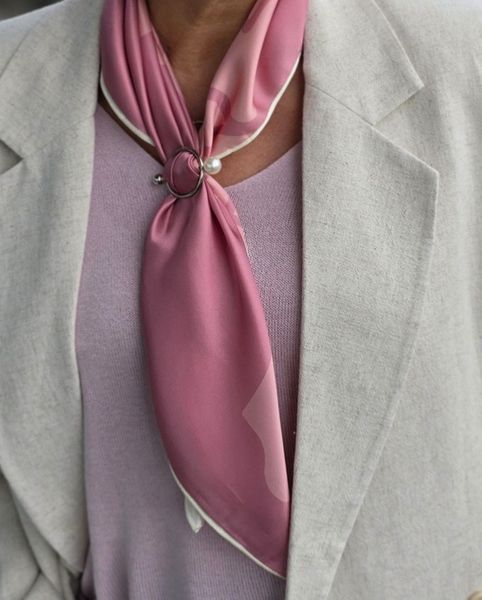 SKJERFRING - Med perle og stang - silver