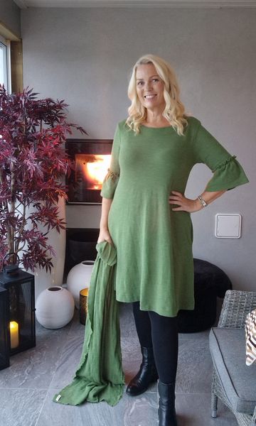 SHOP THE LOOK - By Basics - Dress Trumpet Cuff- grasshopper