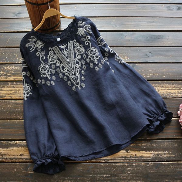 RAVELLO BLOUSE (br39) – NAVY