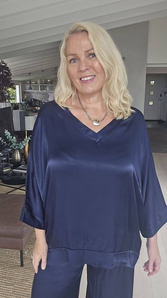 VITTORIA BLOUSE  ( mc26075 ) - navy blue
