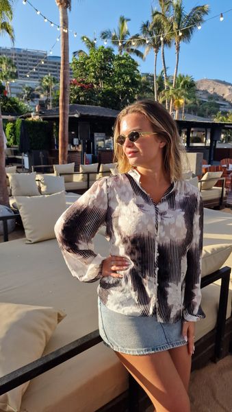 Cielle IW Shirt - Neutral illuminating florals - sort/hvit 1 i 36 og 2 i 38