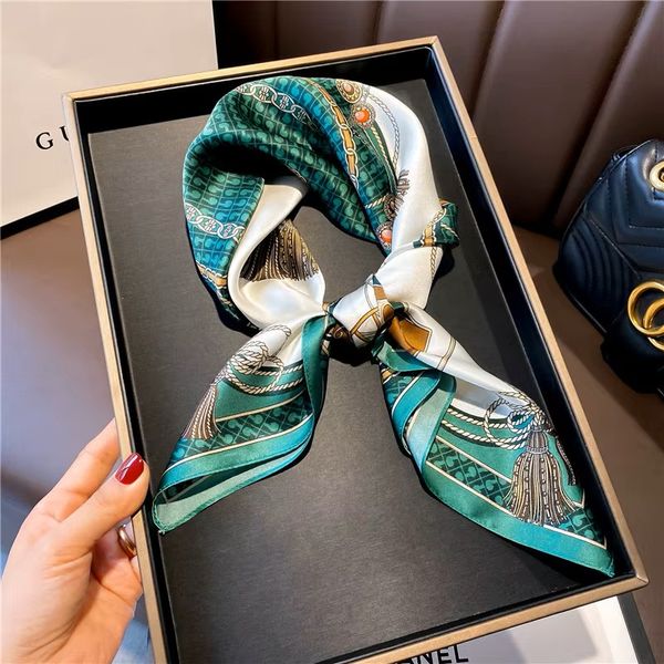 ISADORA SILK SCARF ( 18236 )– EMERALD, CREAM & GOLD