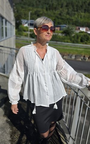 Hovedbilde  ROMA BLOUSE (G001) ONE SIZE - White - ca 4 sept ...